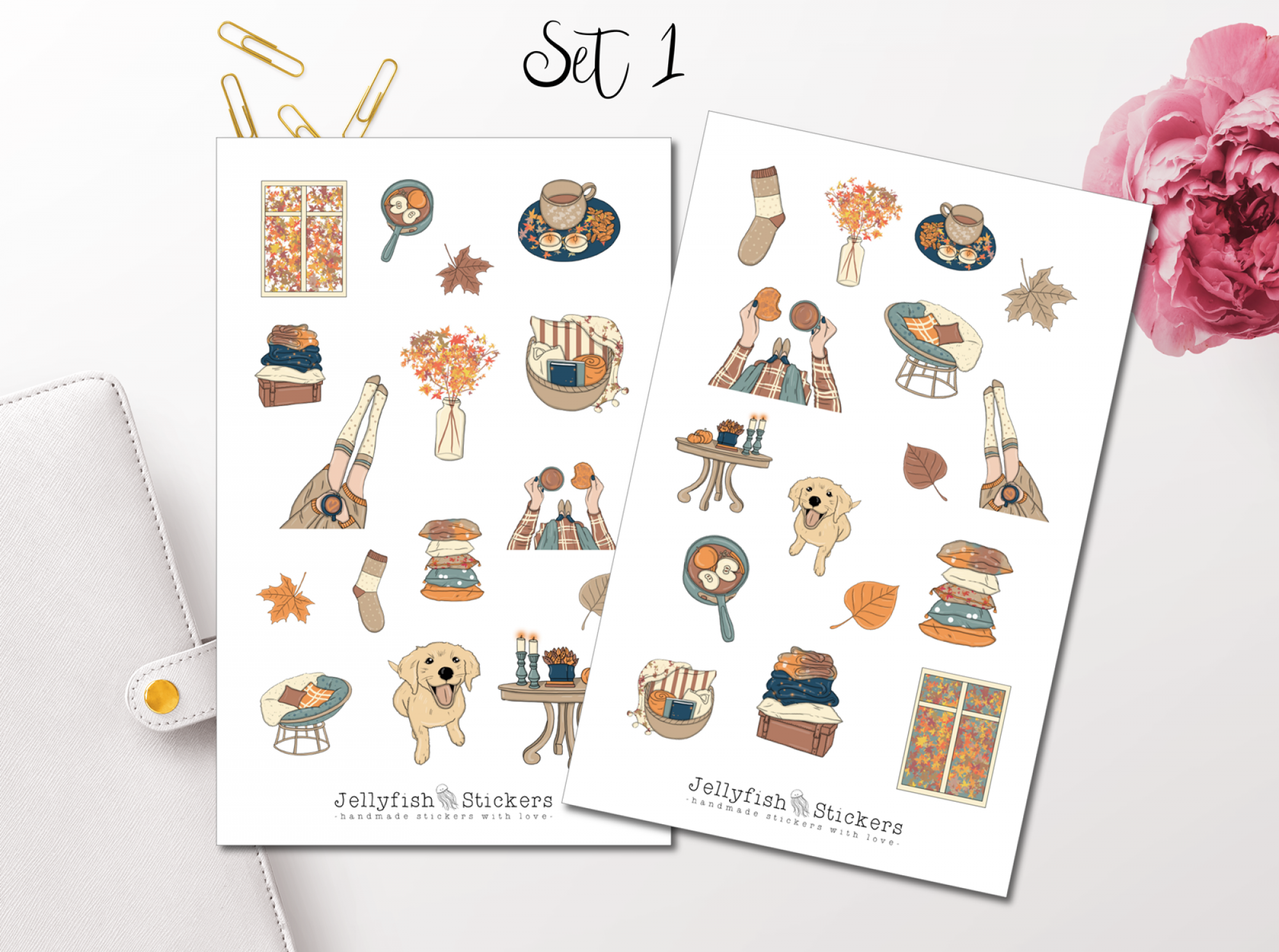 Girls Fall Sticker Set